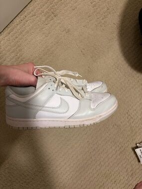 Nike Dunks Low-Top Sneakers in White & Light Gray